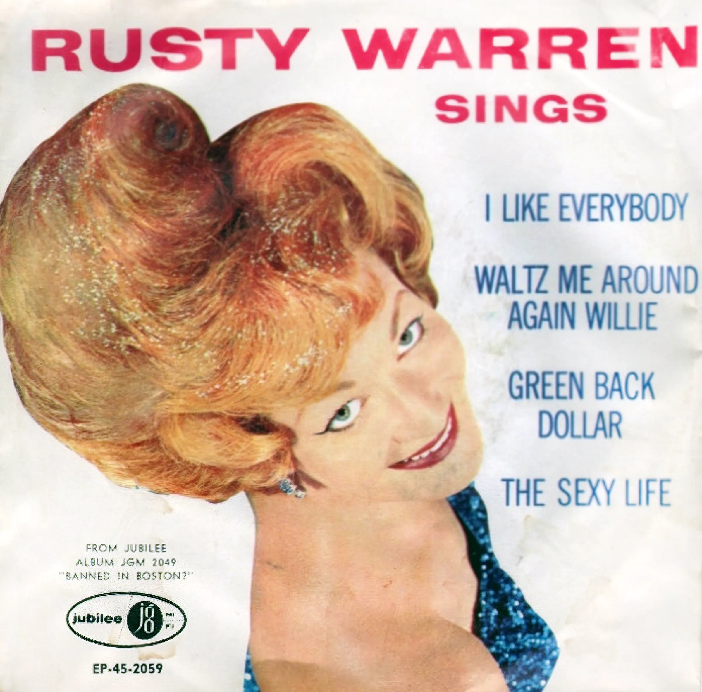 record cover for Rusty Warren Sings rpm 45 EP