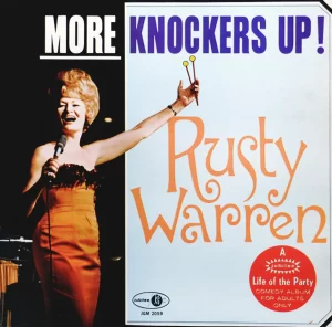 Rusty Warren - More Knockers Up! Album cover.